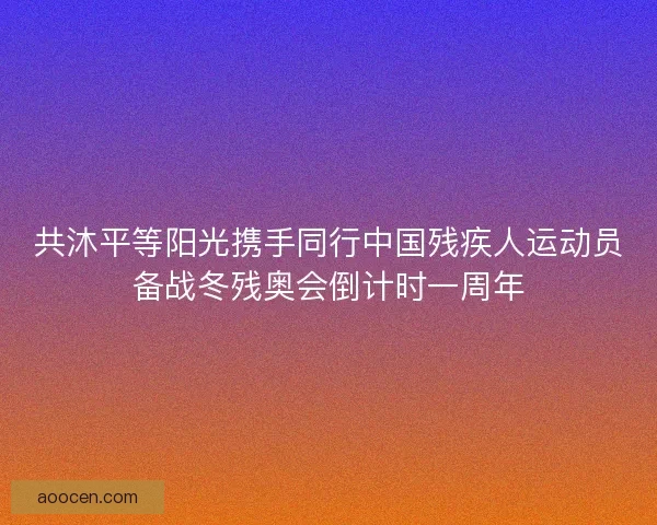 共沐平等阳光携手同行中国残疾人运动员备战冬残奥会倒计时一周年